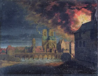 Een Brand op het Ile Saint-Louis, c.1635